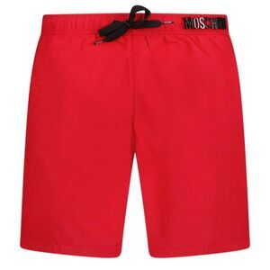 Moschino Mens Metal Logo Swim Shorts / Red